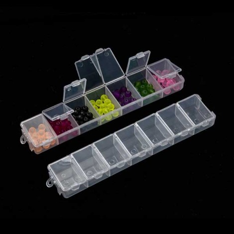 15.5x3.3x3.5cm 7-Compartment Rectangle Flip Top Storage Contains - Pack of 2