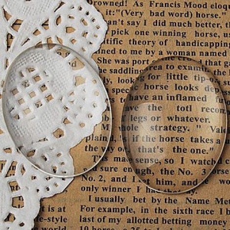 30x40mm Quality Clear Domed Oval Glass Pendant Cabs - Pack of 2