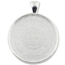30mm ID Silver Plated Round Pendant Bezel Tray