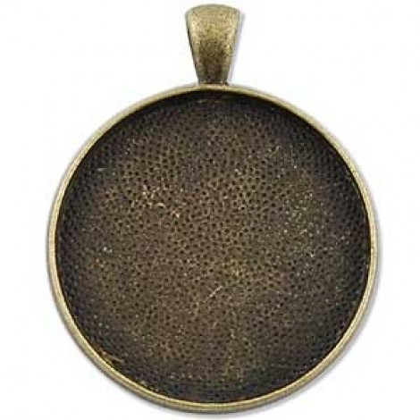 30mm ID Antique Bronze Round Bezel Pendant Frame