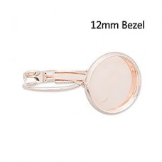 12mm ID Light Rose Gold Plated Leverback Earring Cab Settings