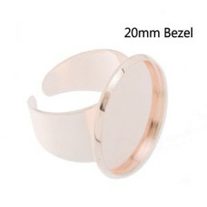 20mm ID Rose Gold Plated Adjustable Ring Bases