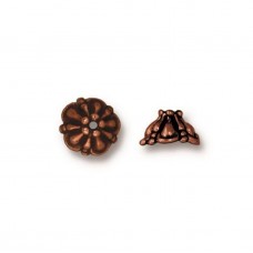 8mm TierraCast Tiffany Beadcaps - Antique Copper Plated