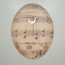 40x30mm Glass Cabochon w/Music sheet - Each