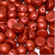 6mm Czech 2-Hole Cabochons - Lava Red - Pack of 33