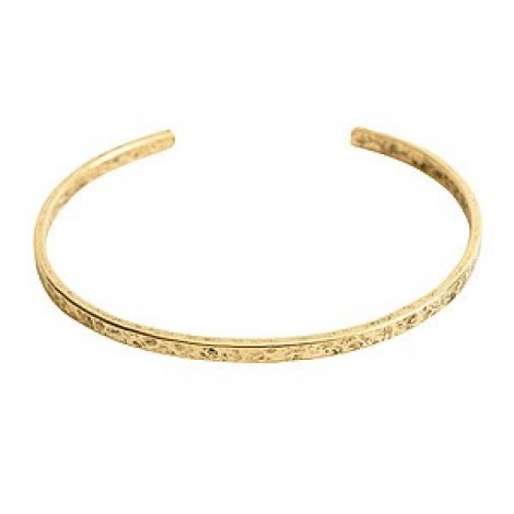 3.3mm Nunn Design Hammered Cuff Bracelet - Antique Gold