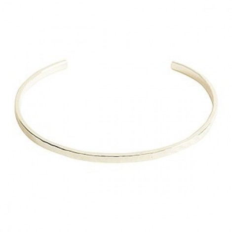 3.3mm Nunn Design Hammered Cuff Bracelet - Brt Silver