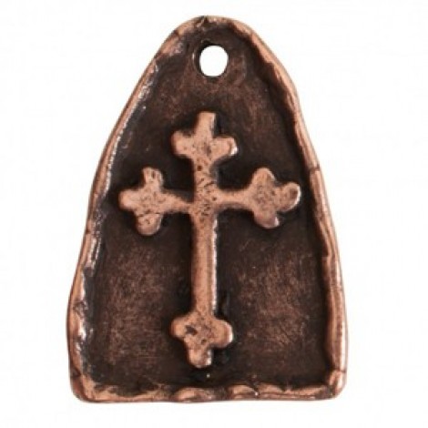 22x16mm Nunn Design Cross Arch Charm - Ant Copper