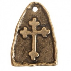 22x16mm Nunn Design Cross Arch Charm - Ant Gold - Each