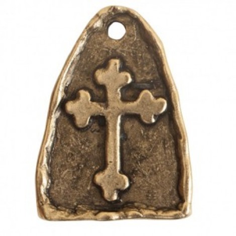 22x16mm Nunn Design Cross Arch Charm - Ant Gold