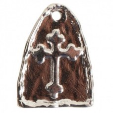 22x16mm Nunn Design Cross Arch Charm - Fine Silver Plated - Each