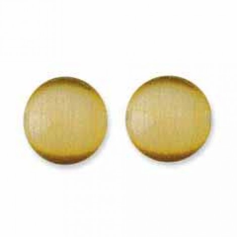 8mm Round Disk Cats Eye Beads - Brown