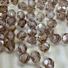 6mm Czech Firepolish Round Beads - Twilight Light Amethyst - Pack of 20
