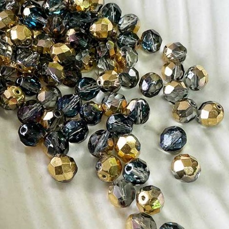 8mm Aurum Czech Fire Polished Round Glass Beads - Pack of 20 8mm Aurum Czech Fire Polished Round Glass Beads - Pack of 20