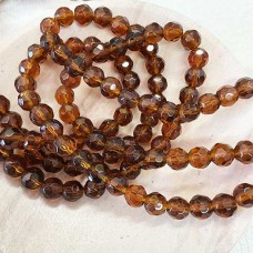 6mm Topaz Faceted Glass Round Beads - Per strand (88-91pc)