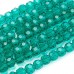 6mm Teal Faceted Glass Round Beads - Per strand (88-91pc)