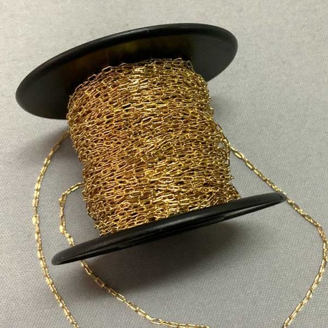 1.1mm Gold Plated Drawn Cable Chain - Per metre