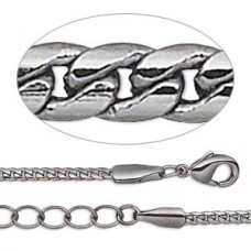 24" (60cm) 2mm Gunmetal Plated Brass Curb Necklace Chain - Each