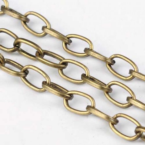3.8x6.9mm Ant Brass Plated Iron Cross Chain