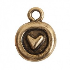 Nunn Design Itsy Circle Heart - Antique Gold