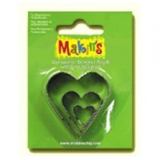 Makins 3 Piece Clay Cutter Set - Hearts