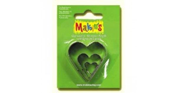 Makins 3 Piece Clay Cutter Set - Hearts | SHAPE CUTTERS | Over the Rainbow