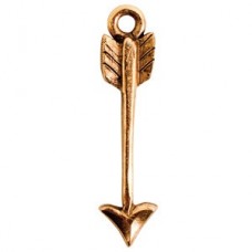 24mm Nunn Design Mini Arrow Charm - Antique Gold - Each