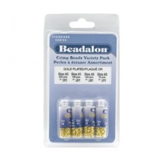 Beadalon Crimp Bead Variety Pack - 600 pc - Gold Plate