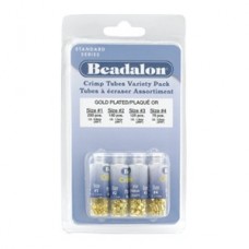 Beadalon 600pc Crimp Tube Variety Pack - Gold Plated