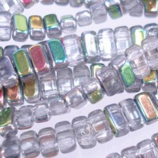 3x6mm Czechmate Bricks - Crystal Vitrail - Pack of 50