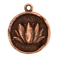 25mm Nunn Design Lotus Charm/Pendant - Antique Copper