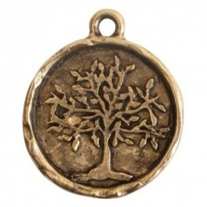 24x20mm Nunn Design Tree of Life Pendant - Ant Gold - Each