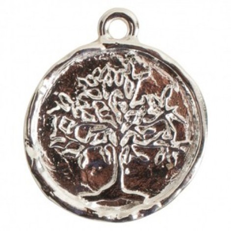 24x20mm Nunn Design Tree of Life Pendant- Brt Silver