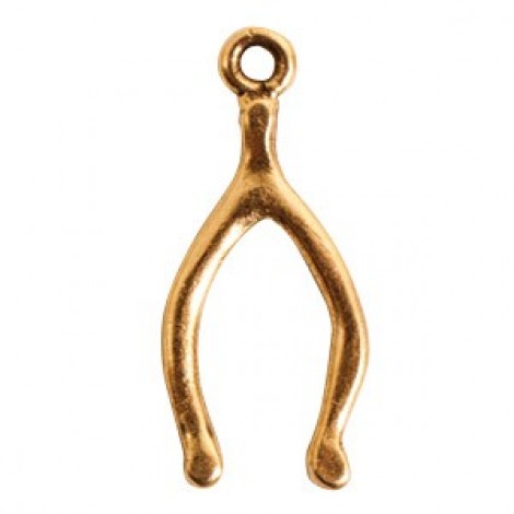 22.5mm Nunn Design Wishbone Charm - Ant Gold