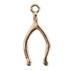 22.5mm Nunn Design Wishbone Charm - Sterling Plated - Each