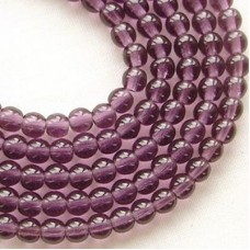 6mm Amethyst Czech Round Beads