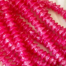 7x5mm Czech Flower Cups - Rose Pink - Pack of 20