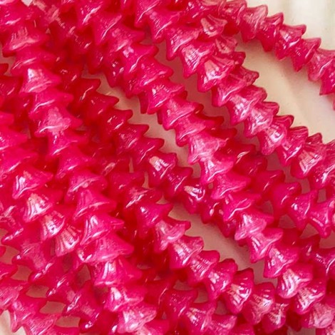7x5mm Czech Flower Cups - Rose Pink - Pack of 20 7x5mm Czech Flower Cups - Rose Pink - Pack of 20