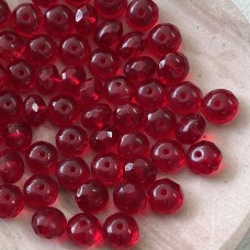 5x8mm Czech Firepolish Rondelles - Dark Ruby - Pack of 20