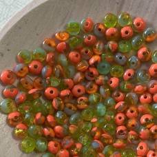 3x5mm Tutti Fruiti Czech Firepolish Rondelles - Pack of 20