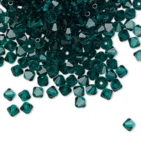 4mm Czech Preciosa Crystal Bicones - Emerald