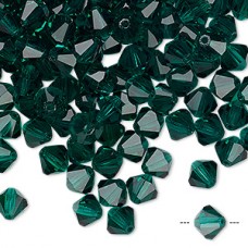 6mm Czech Preciosa Crystal Bicones - Emerald