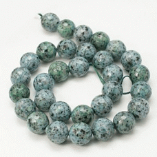 12mm Natural Effloresce Agate Beads - Aqua - Strand