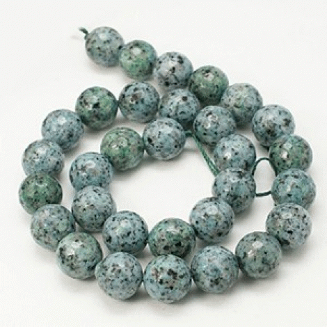 12mm Natural Effloresce Agate Beads - Aqua