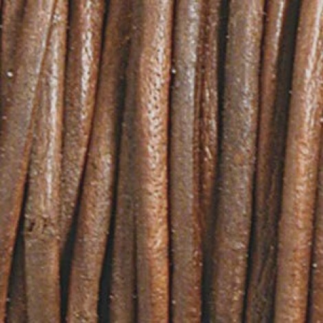 2mm Indian Leather Cord - Natural Dye Distressed Brown - 2 metres 2mm Indian Leather Cord - Natural Dye Distressed Brown - 2 metres