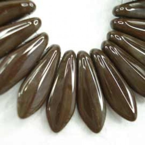 6x15mm CzechMates 2-Hole Daggers- Chocolate Brown - Pack of 20
