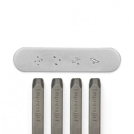 ImpressArt Birds Signature Metal Stamps - 6mm - 4 pack