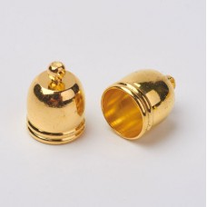 10mm (8mmID) Gold Plated Cord End Caps with Loop