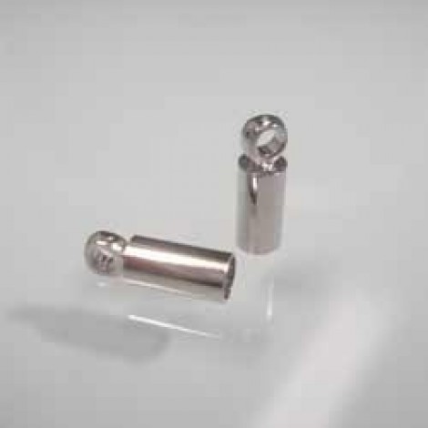 2.1mm ID Plat Silver Colour Plated Cord End Caps with loo