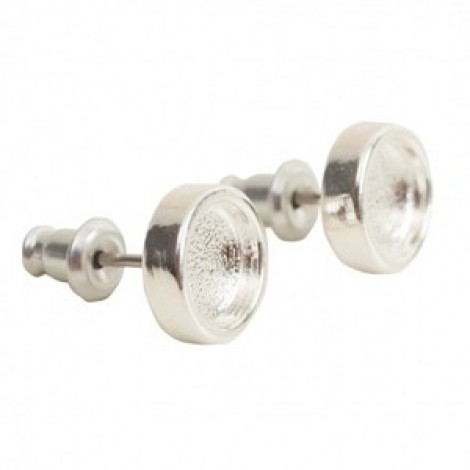 6mm Nunn Design Itsy Circle Earposts - Brt Silver